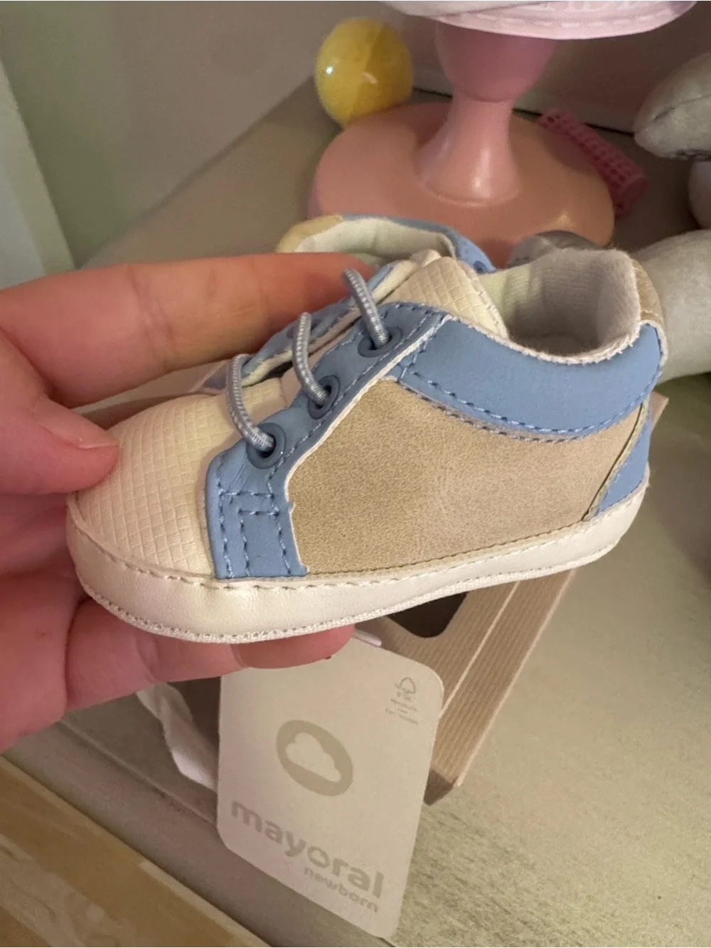 Mayoral Light Blue and Cream Baby Walker Shoes